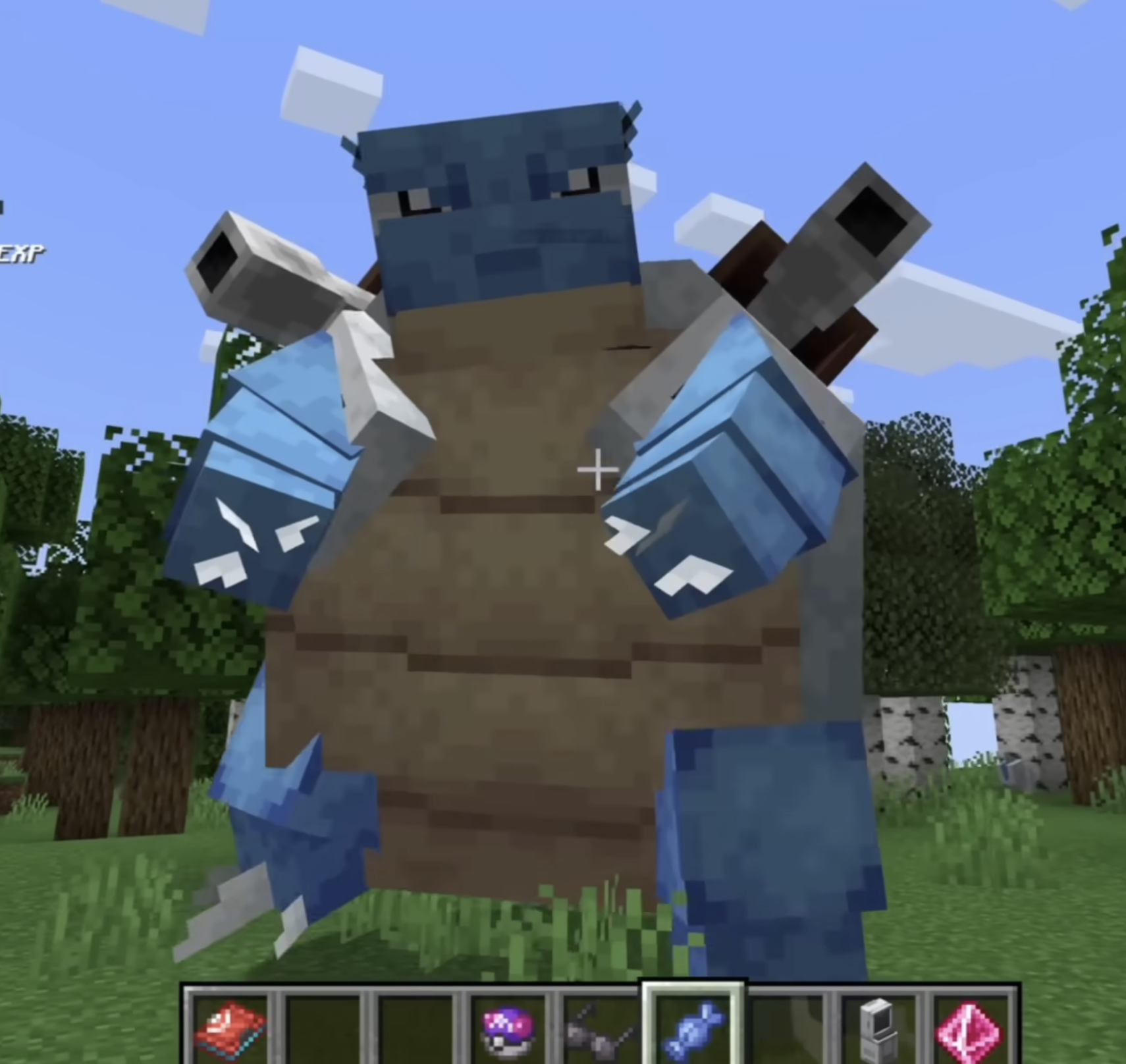 Large Blastoise at higher level showing dynamic growth in Cobblemon 1.8
